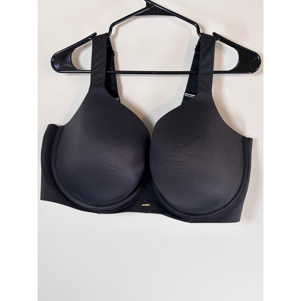 Cacique Smooth Boost Plunge Bra Black Underwire Padded 44F Lane Bryant